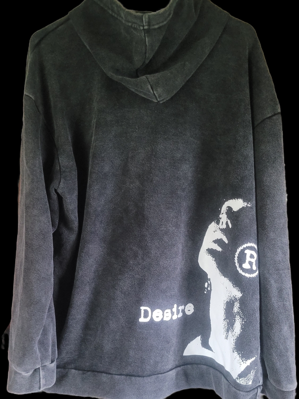 Zzg Men's Black Graphic Hoodie Sweatshirt - Desire Print Size Xl
